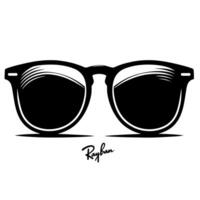 noir et blanc illustration de moderne noir des lunettes de soleil vecteur