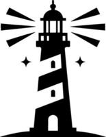 phare silhouette logo vecteur