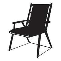 plage chaise silhouette plat illustration. vecteur