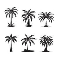 paume des arbres silhouette plat illustration art. vecteur