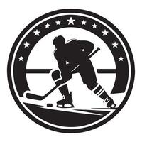 le hockey silhouette noir plat illustration. vecteur