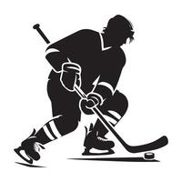 le hockey silhouette noir plat illustration. vecteur