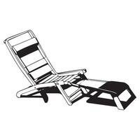 plage chaise silhouette plat illustration. vecteur