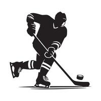 le hockey silhouette noir plat illustration. vecteur