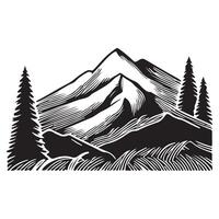 Montagne silhouette plat illustration. vecteur