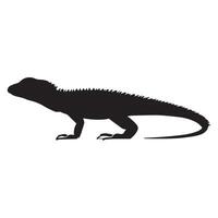 lézard silhouette plat illustration. vecteur