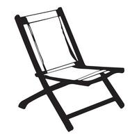 plage chaise silhouette plat illustration. vecteur