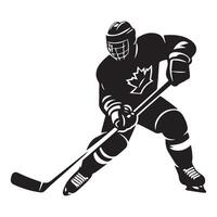 le hockey silhouette noir plat illustration. vecteur