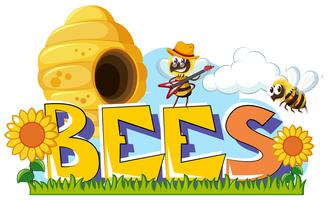 Mot design pour les abeilles vecteur