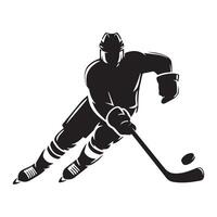 le hockey silhouette noir plat illustration. vecteur