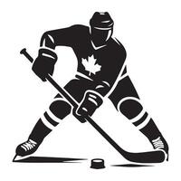 le hockey silhouette noir plat illustration. vecteur