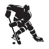 le hockey silhouette noir plat illustration. vecteur