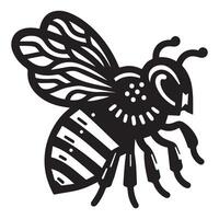 abeille silhouette noir plat illustration vecteur