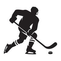 le hockey silhouette noir plat illustration. vecteur