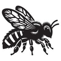 abeille silhouette noir plat illustration vecteur