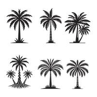 paume des arbres silhouette plat illustration art. vecteur