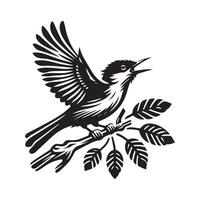 oiseau silhouette plat illustration. vecteur