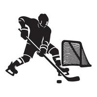 le hockey silhouette noir plat illustration. vecteur