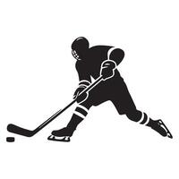 le hockey silhouette noir plat illustration. vecteur