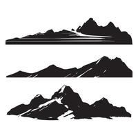 Montagne silhouette plat illustration. vecteur