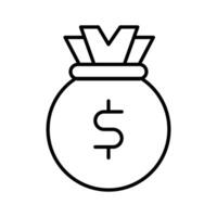 une bien conçu icône de argent sac, icône de dollar sac dans modifiable style vecteur