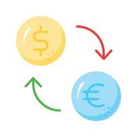 devise avec La Flèche dénotant argent échange , devise convertisseur icône vecteur