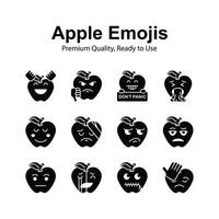 mignonne emoji expressions, émoticônes Icônes ensemble vecteur