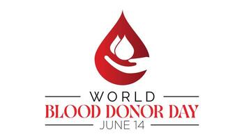 monde du sang donneur journée observé chaque année dans juin. modèle pour arrière-plan, bannière, carte, affiche avec texte une inscription. vecteur
