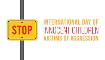 international journée de innocent les enfants victimes de agression observé chaque année dans juin. modèle pour arrière-plan, bannière, carte, affiche avec texte une inscription. vecteur