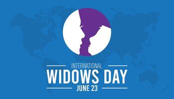 international les veuves journée observé chaque année dans juin. modèle pour arrière-plan, bannière, carte, affiche avec texte une inscription. vecteur