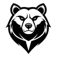 une minimaliste noir et blanc ours tête contre une blanc arrière-plan, une minimaliste noir et blanc géométrique conception sur le avant bras vecteur