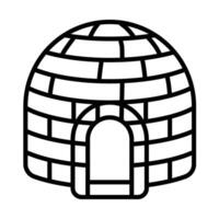 icône de ligne igloo vecteur