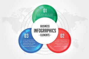 Trois pas infographie présentation modèle vecteur