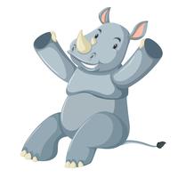 Un mignon personnage de rhinocéros vecteur