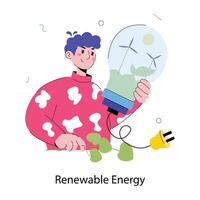 énergie renouvelable à la mode vecteur