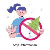 branché Arrêtez la déforestation vecteur