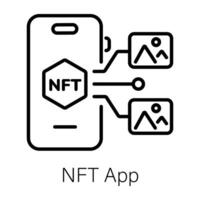 branché nft app vecteur