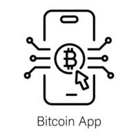 application bitcoin à la mode vecteur