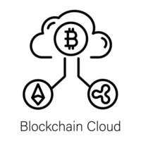 branché blockchain nuage vecteur