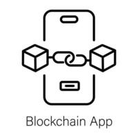 application blockchain à la mode vecteur