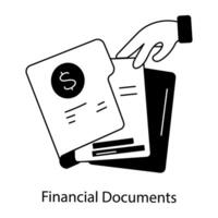 branché financier les documents vecteur