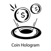 branché pièce de monnaie hologramme vecteur