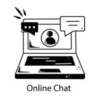 chat en ligne à la mode vecteur