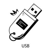 concepts usb à la mode vecteur