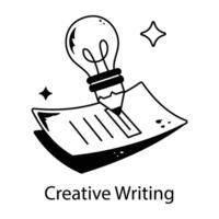 écriture créative tendance vecteur