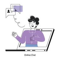 chat en ligne à la mode vecteur