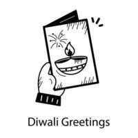 branché diwali salutations vecteur