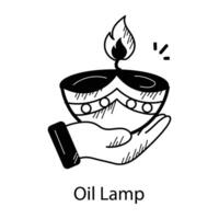 lampe à huile tendance vecteur