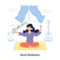 branché la musique méditation vecteur
