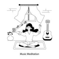 branché la musique méditation vecteur